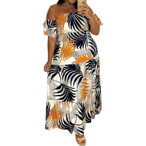 Plus Size Dress 5xl Woman Wholesale Holiday Beach Style Elegant Party Summer Maxi Dresses for Women Dropshipping FT165