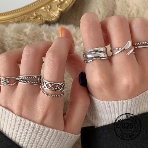 Cross Tassel Rings Open S925 Silver For Women Men Adjustable Korean Fashion High Quality New Trendy Hot Sale Lady Jewelry INEFFA