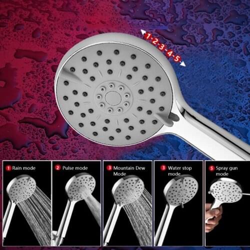 YYSD Handheld Shower with Switch Button High Pressure Spray Shower Head Water Sprinkle Head 1/2'' Interface 5 Spray Settings