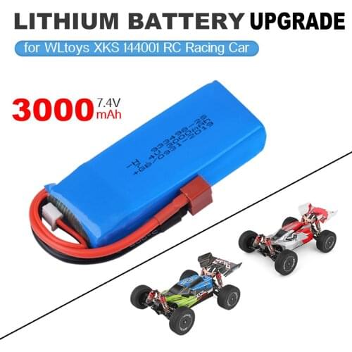 2S 7.4V 3000mAh Lithium Polymer Batteries for WLTOYS XKS 144001 1240181 124019 Remote Control RC Model Car Accessories