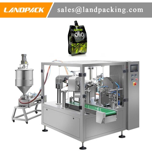 Multifunction olive oil spout pouch filling machine Edible oil rotary Stand-up Pouch packaging machine