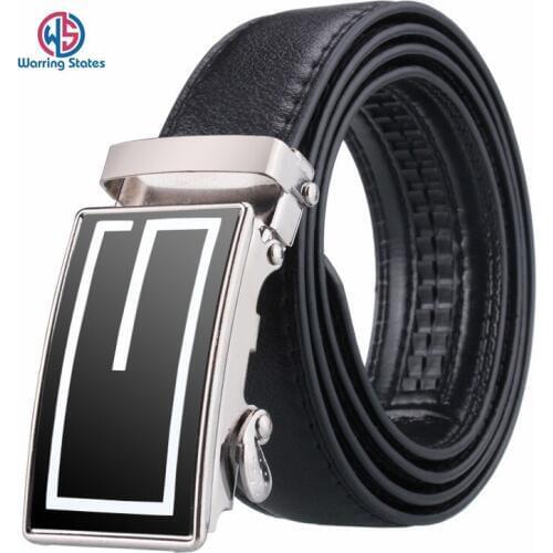 Warring States Famous Brand Belt Top Quality Leather Belts for Men, Automatic Metal Buckle for Men Length 110 Cm Width 3.5 Cm