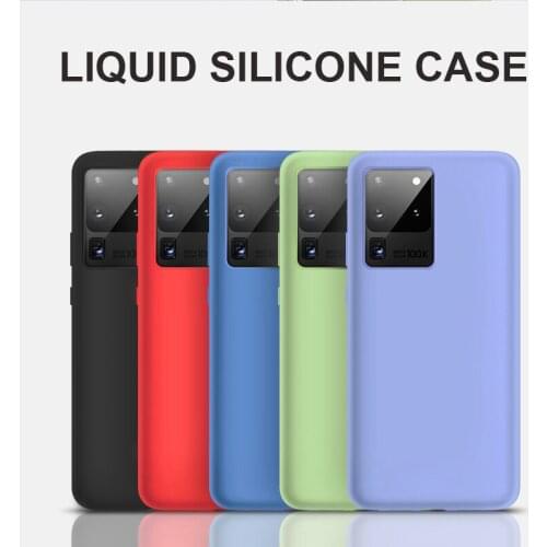 Liquid Silicone Rubber Soft case for Samsung Galaxy S20 Ultra S10 S9 S8 Plus A30 A50 A51 A71 Note 8 9 10 Plus Shockproof Cover