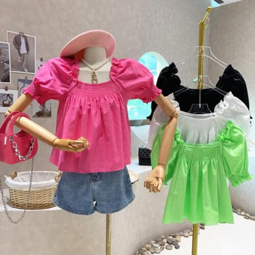 New Womens Clothing Summer 2021 Fashion Square neck bow backless puff sleeve First love soft puff short dress
