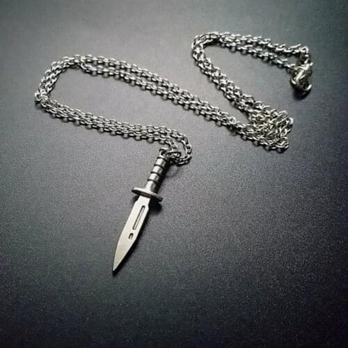 New Gothic Knife Dagger Pendant Chokers Necklace Jewelry Gift For Men Women Gril Boy Punk Kpop Style Accessories Charm