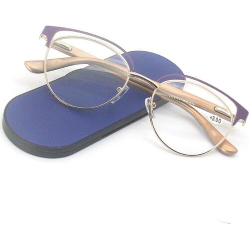 Reading Glasses Metal frame with brows High Quality Blue Ray Blocking Computer Reader Progressive Lens Reading Glasses women men