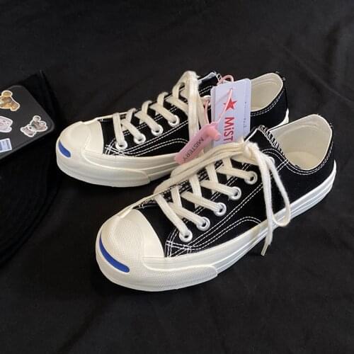 2021 New Casual Shoes Men Open Smile Canvas Shoes Students Male and Female Couples Korean Version of The Board Shoes