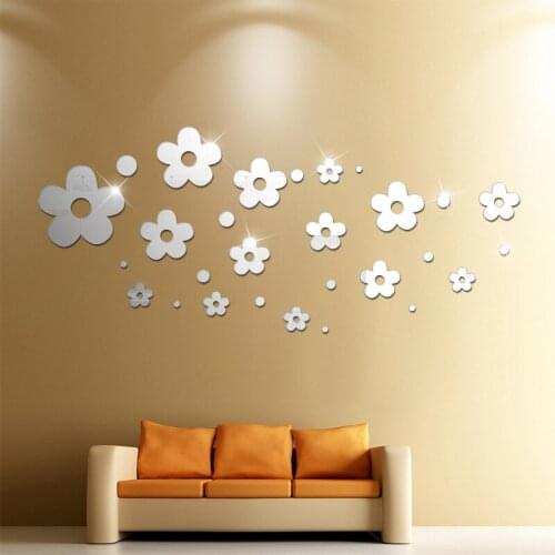 Simple 3D Star Acrylic Mirror Sticker Creative DIY Wall Stickers Home Background Wall Decoration Christmas
