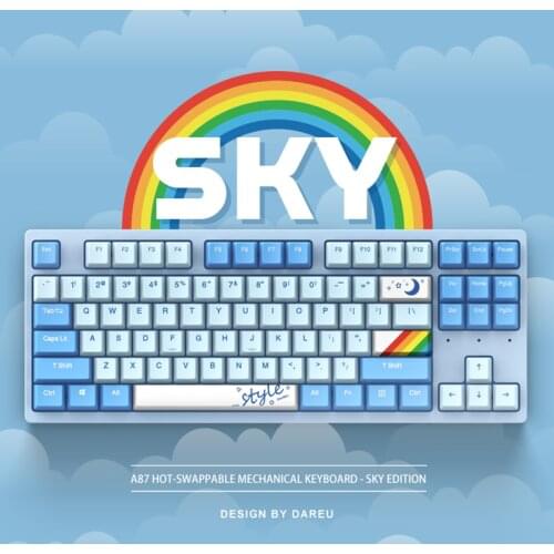 Dareu A87 100% Hotswap USB Wired RGB LED Backlit Mechanical Gaming Keyboard With Customized Sky Switch Programable