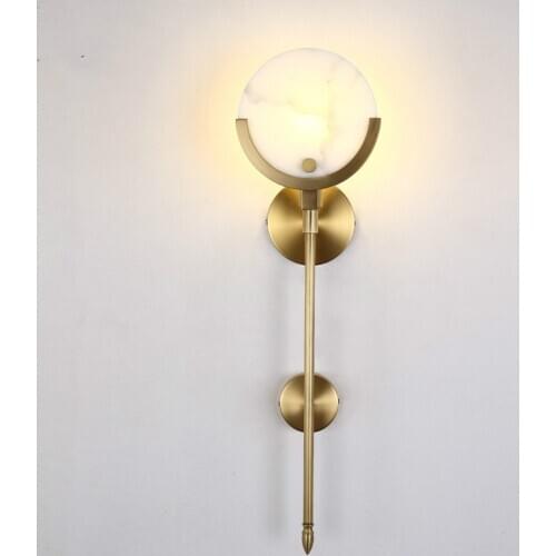 Salon Bar decoration Marble Wall Lamp Arandela all Copper LED Wall sconces Living Room E14 Wall Light room decor led lights