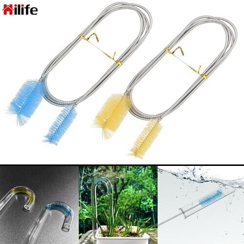 HILIFE Hose Pipe Brushes Cleaner Single Double Head Stainless Steel Tube Cleaning Brush Flexible Aquarium Fish Tank Filter Pump