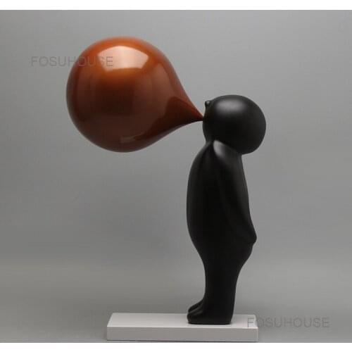 Modern Nordic Luxury Figure Sculptures Home Decoration Living Room Soft Decoration Indoor Desktop Statues Model Room Decoration