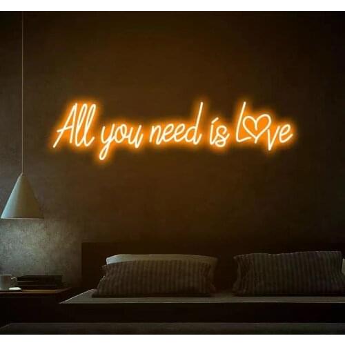 Custom Led All you need is Love Neon Sign Bedroom Custom Led Light Home Room Wall Decoration Ins shop decor Decorations Party
