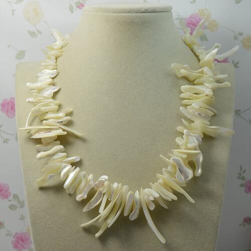 Terisa PearlJewellery New Arriver Shell Jewelry White Color Long Teech Shell Necklace 4mm-38mm 18inches Fashion Ladys Gift