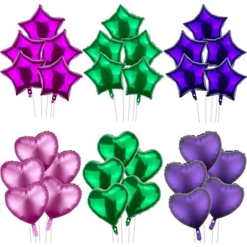 Heart shaped balloon wedding decoration Globos purple green rose red star balloon birthday party decoration baby shower party