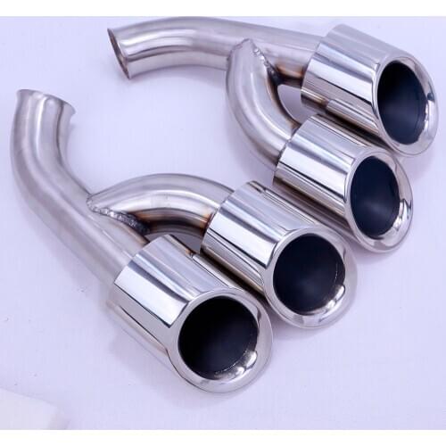Wotefusi Pair Silver Rear Exhaust Tail Tips End Pipes For Porsche Cayenne 2015 2016 [QP1062]