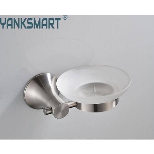 YANKSMART Stainless steel Kitchen Bathroom Brushed Nickel Swivel Wall Mounted Soap Storage Dishes with Nails