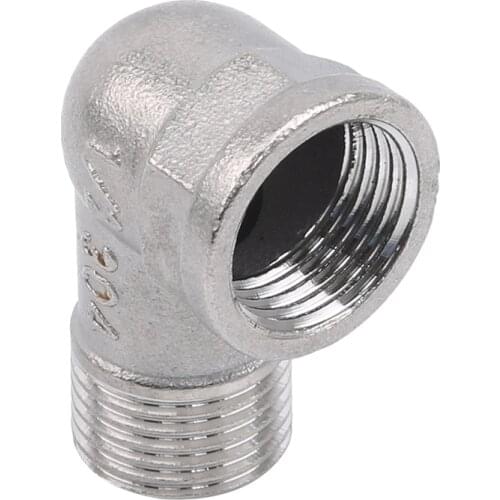 Female And Male Thread Street Elbow 90 Degree Angled Stainless Steel Pipe Fitting Connectors 1/2" 3/4" 1"