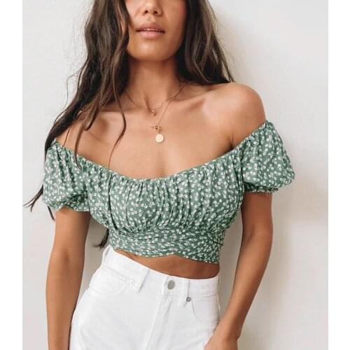 2021 New Womens Fashion One Shoulder Short Sleeve Slim Polka Dot Print Chiffon Top For Ladies Casual All Match Tops