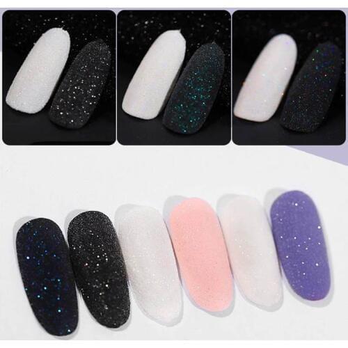 2g Shining Sugar Nail Powder Dust White Black Nail Glitter Sequins Pigment Holographic Laser for Gel Polish Nails Art Decoration