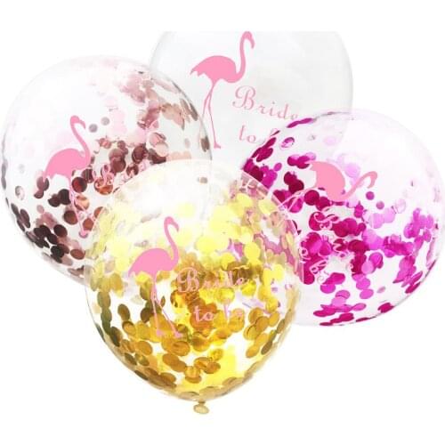 1pcs Latex Flamingo Balloons Confetti Round Animals Ballons Happy Hawaiian Baloes for Childrens Party Tropical Favors