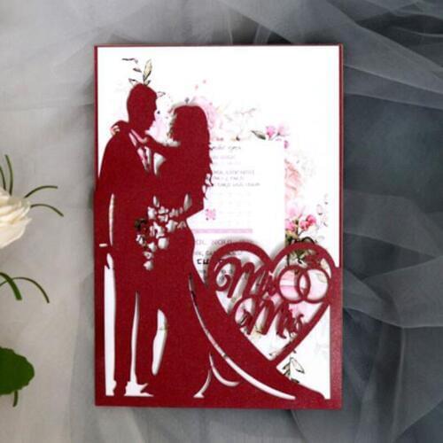 100pcs/set European Style Valentines Day invitation Card Hollow out Luxury Wedding Greeting Card Birthday Party Supply