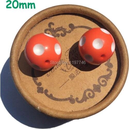 100pcs halloween Orange Polka Dot Beads,20mm Chunky Polka Dot Bubblegum Beads Chunky Necklace Beads 20mm Beads