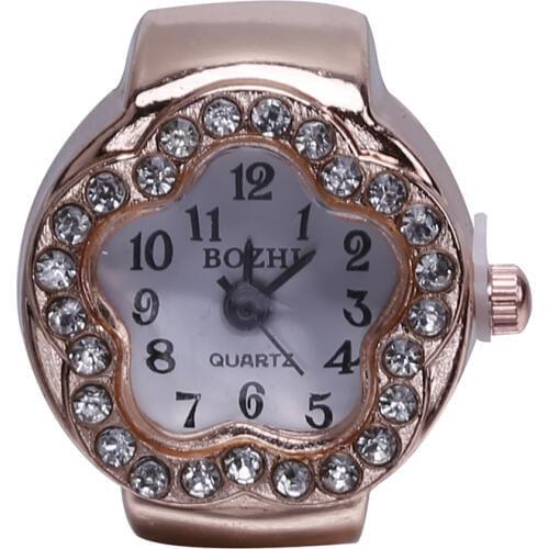 2 PCS Free shipping 2016 Popular Creative Lady Girl Steel Round Elastic Quartz Finger Ring Watches