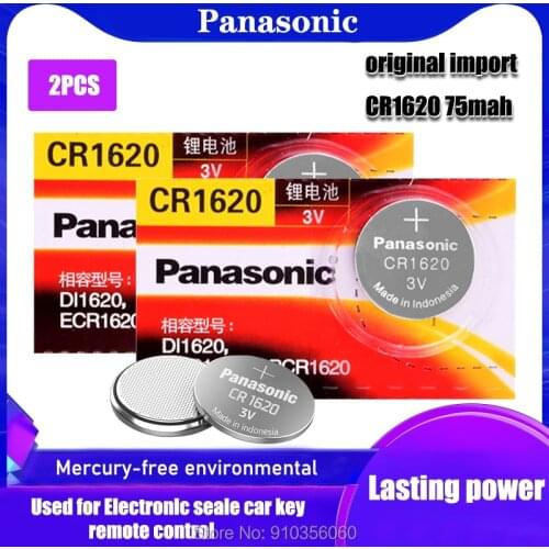 2PCS CR1620 3V Panasonic 100% Original Button Cell Battery For Watch Car Remote Key CR1620 ECR1620 GPCR1620 Lithium Battery