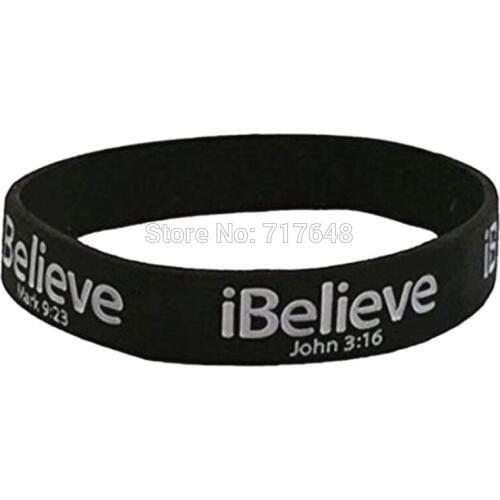 200pcs I believe John 3:16 wristband silicone bracelets free shipping by FEDEX