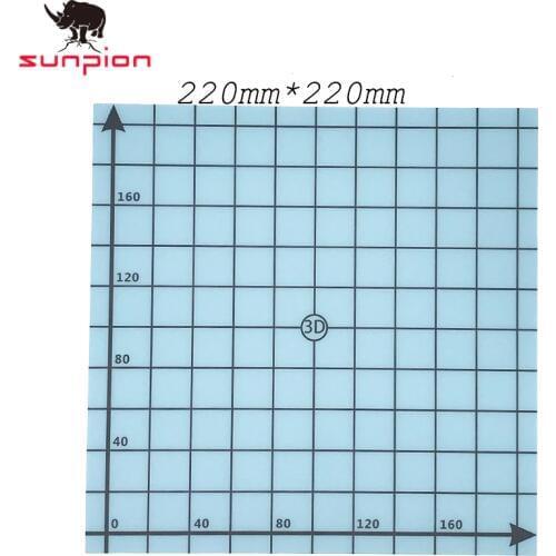 3D Printer Heat Hot Bed Sticker Coordinate Printed 220x220mm Hot Bed Surface Sticker Blue for 3D Printer Parts