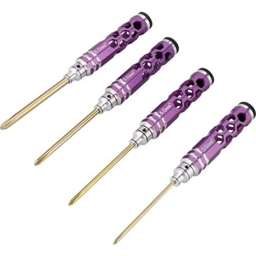 4pcs Titanium Plating Hex Wrench Driver RC Helicopter Hex Screwdriver Tool For RC Drone Aircraft Model Repair Tool