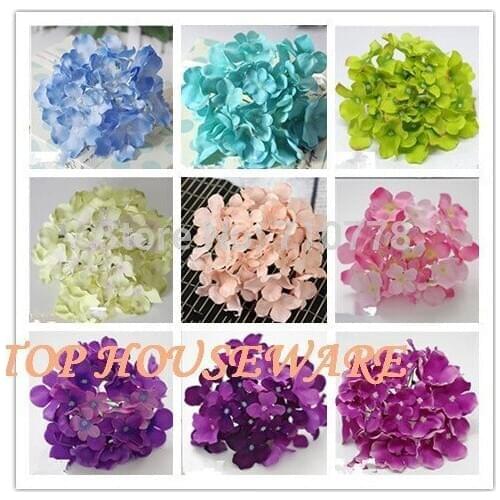 50pcs 21Colors 15cm Artificial Hydrangea Flower Head For Diy Wedding Wall Flower Bouquet Wreath Garland Home Decorative Flower