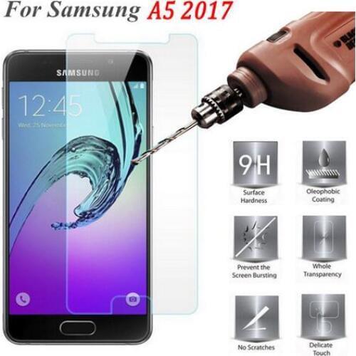 9H Screen Protector Tempered Glass For Samsung Galaxy A5 2017 glass On Samsung Galaxy A 5 2017 A720F Protective Films Case Cover