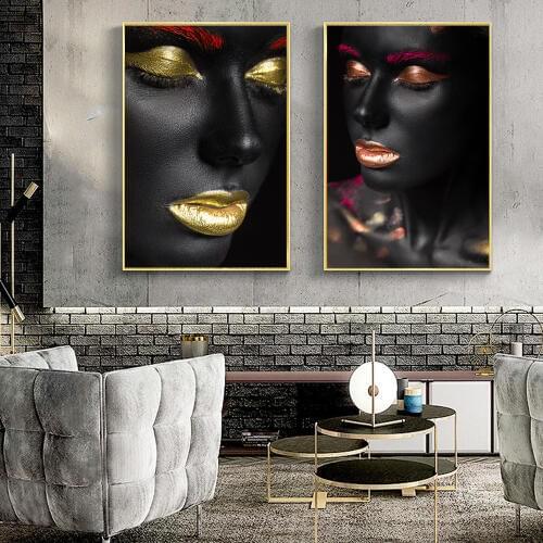 African Black Girl Canvas Art Painting On The Wall Posters And Prints Sexy Black Model Pop Art Canvas Prints For Home Wall Decor