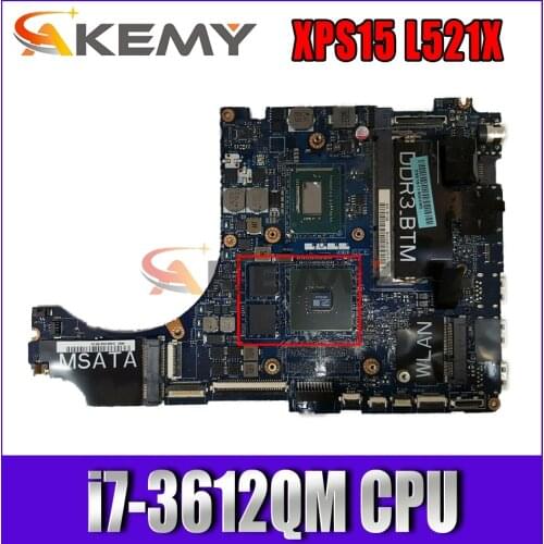Akemy QBL00 LA-7851P 0K7TWH K7TWH for DELL XPS 15 L521X laptop motherboard i7-3612QM DDR3 tested
