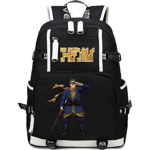 Anime Golden Kamuy backpack Men womens travel Laptop Bag Student book Bags Shoulder bag teenagers travel Laptop Rucksack