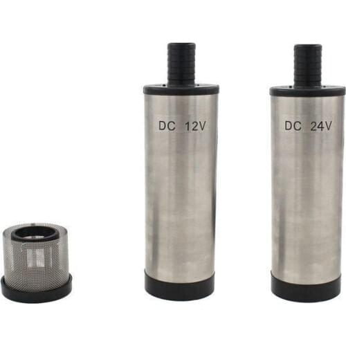 Car Electric Submersible Pump Diameter 38 51MM DC 12V 24V Motor Suction Oil Water Disel Pump Stainless Steel Band Strainer