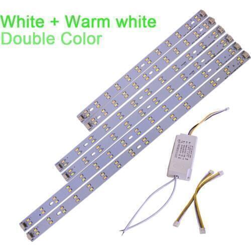 Free shipping AC85-265V Double color White/Warm white Magnetic Rectangular Square Led Ceiling Tube Lamps Replacement Tube Lights