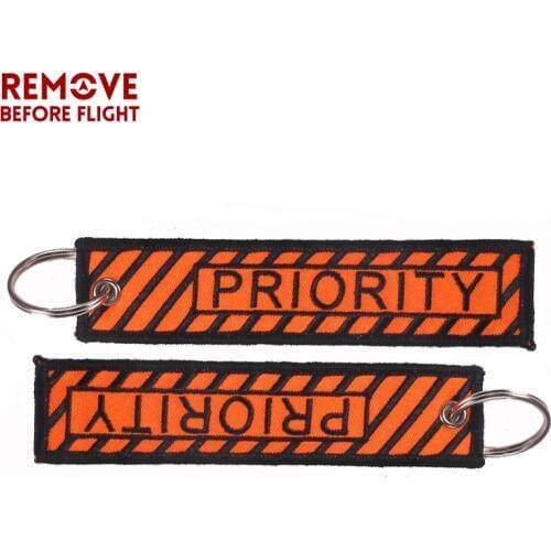 100 PCS/LOT Wholesale Keychain Embroidery Priority llaveros Key Ring Chain Sleutelhanger Aviation Gift Luggage Tag Portachiavi