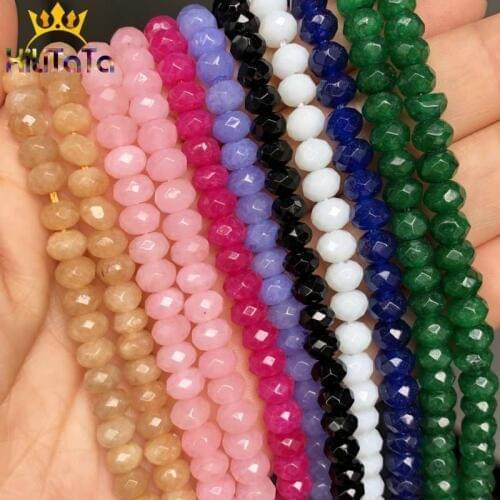 6*5mm Faceted Beads Natural Pink Yellow Black Blue Czech Crystal Rondelle Beads For Jewelry Making DIY Bracelet Accessories 15