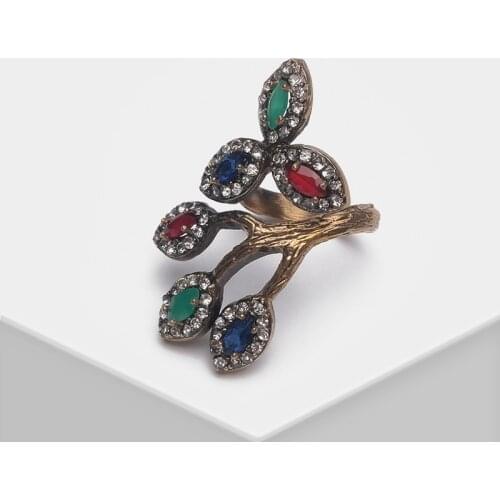 Amorita boutique Leaf twig design retro ring