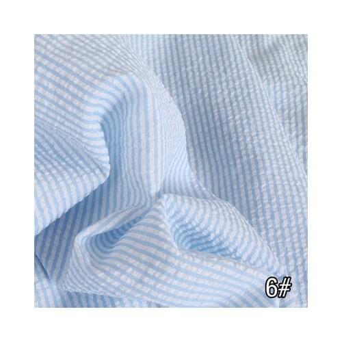 Boutique Polyester-cotton Striped Seersucker Fabric Concave-convex Yarn-dyed Textile