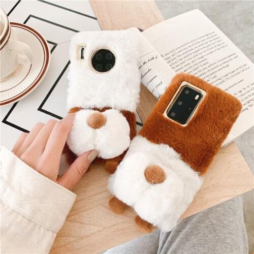 Corgi Butt Phone Case for Huawei Mate30 Pro Capa Creative Etui Cute Plush Case for Huawei 5G P30 40 Female Nova 7 Pro