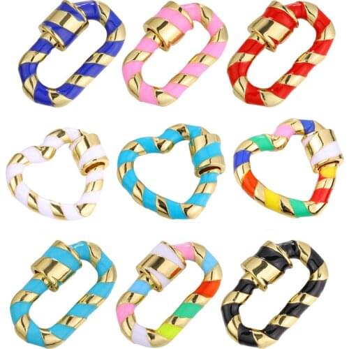 JUYA Colorful Spiral Screw Clasps Hooks Accessories Real Gold Plating Pendants Connectors DIY Handmade Jewelry Findings