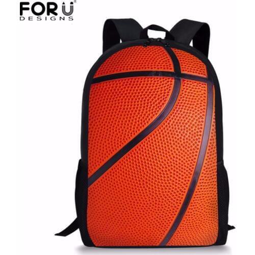 FORUDESIGNS Fire Basketballs Children School Bags for Teenagers Boys Big Capacity School Backpack Satchel Kids Daypacks Mochila