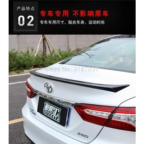 For Toyota Camry 2018 Spoiler High Quality ABS Plastic Rear Roof Spoiler Wing Trunk Lip Boot Cover Car Styling