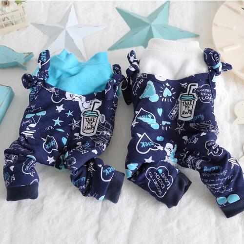 Leisure Cat Pet Dog Clothes Winter Warm Dog Jumpsuits Rompers Dog Pajamas Coats Clothing For Dogs Cat Puppy Yorkie Teddy