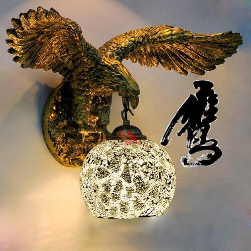 Europe type restoring ancient ways office study American country bar lamp personality sitting room background wall lamp