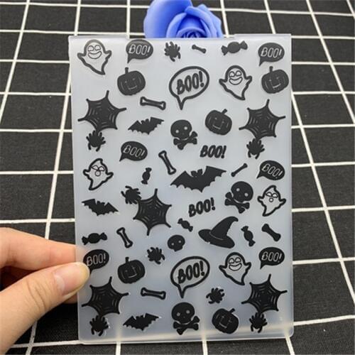Halloween Dress Up Transparent Folded Embossing Board DIY Handmade Background Embossing Mould